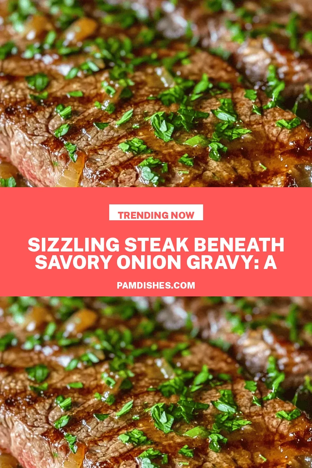 Sizzling Steak Beneath Savory Onion Gravy: A Culinary Delight