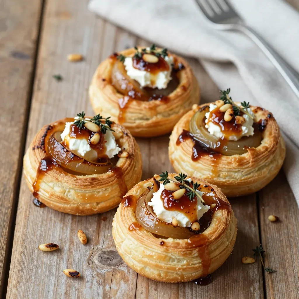 caramelized onion and goat cheese tartlets for holiday gatherings