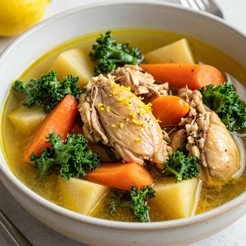 onepot lemon chicken stew with winter vegetables for clean eating