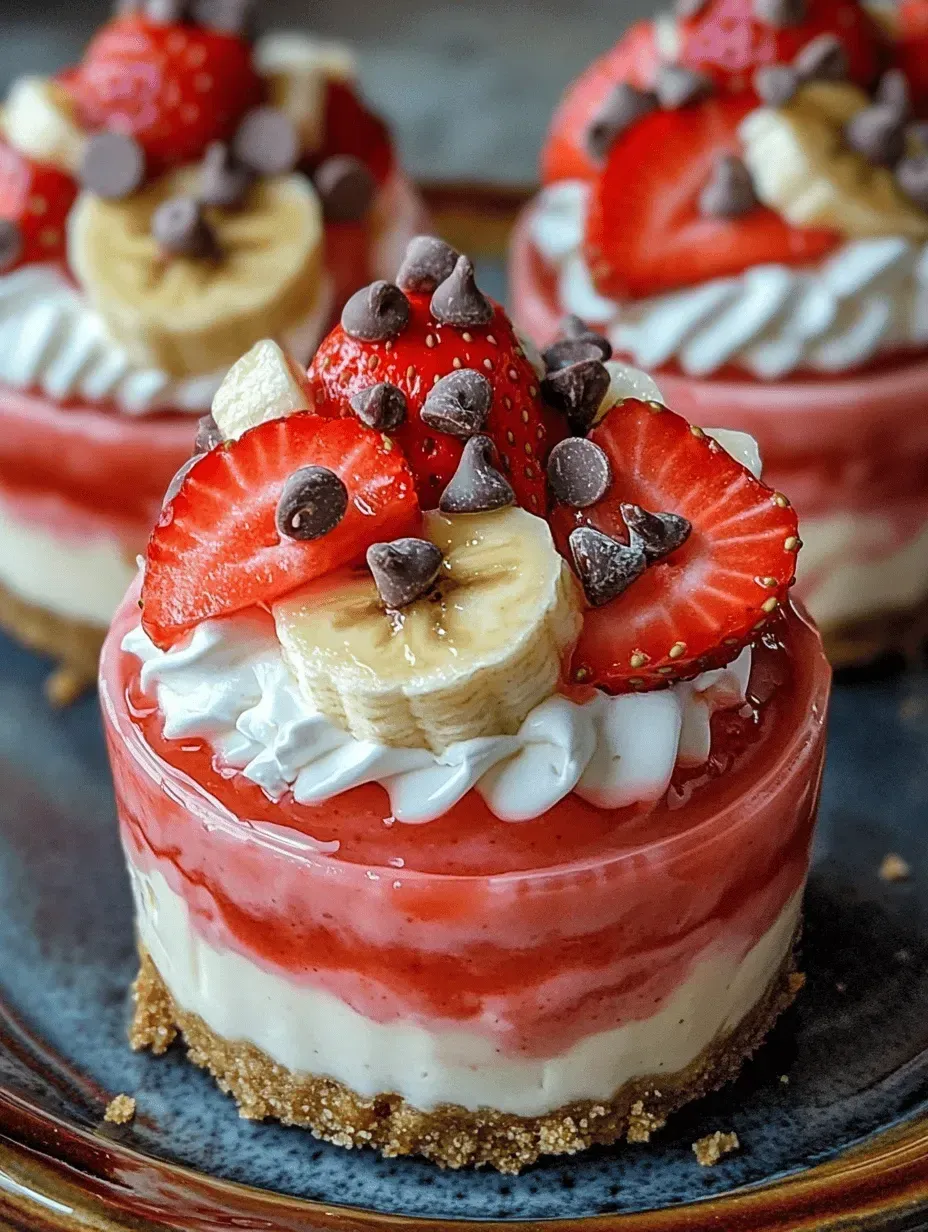No-Bake Mini Strawberry Banana Pudding Crunch Cheesecakes: A Delightful Treat
