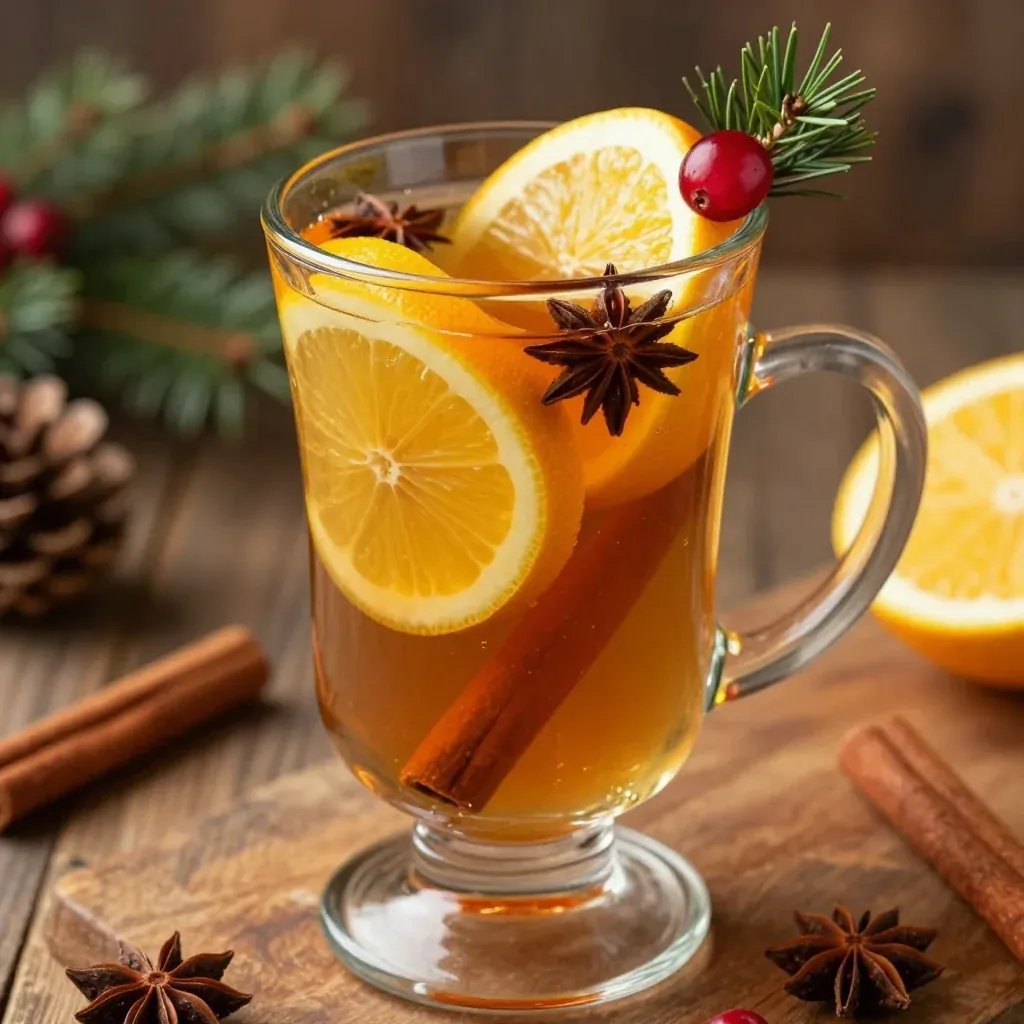 warm spiced cider punch with citrus and cinnamon for holiday gatherings