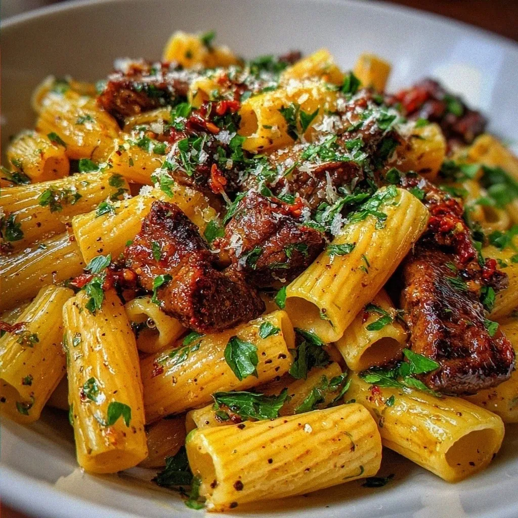 Cajun Garlic Butter Linguine with Beef Strips
