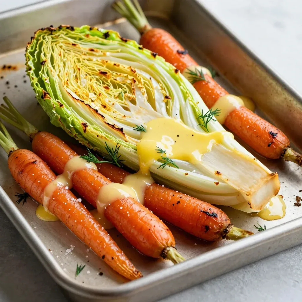 lemon roasted cabbage and carrots for healthy weeknight dinners