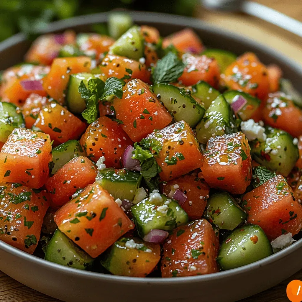 Spicy Watermelon Cucumber Salad Recipe
