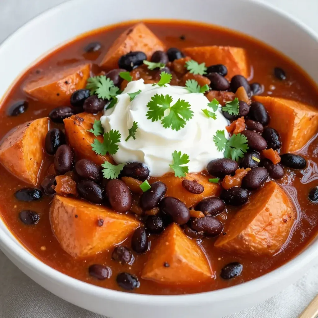 batch cooking friendly sweet potato and black bean chili for families