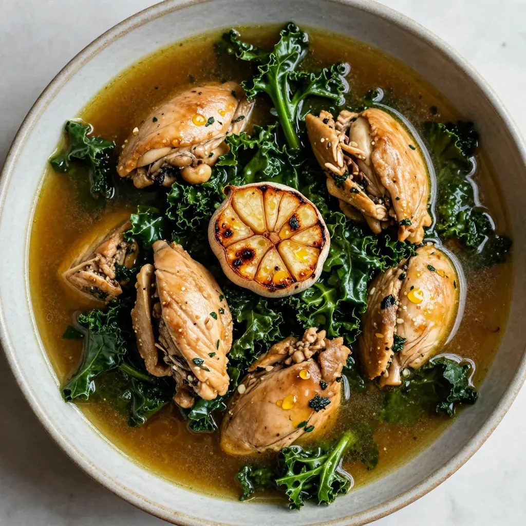 easy meal prep chicken and kale stew with garlic herbs