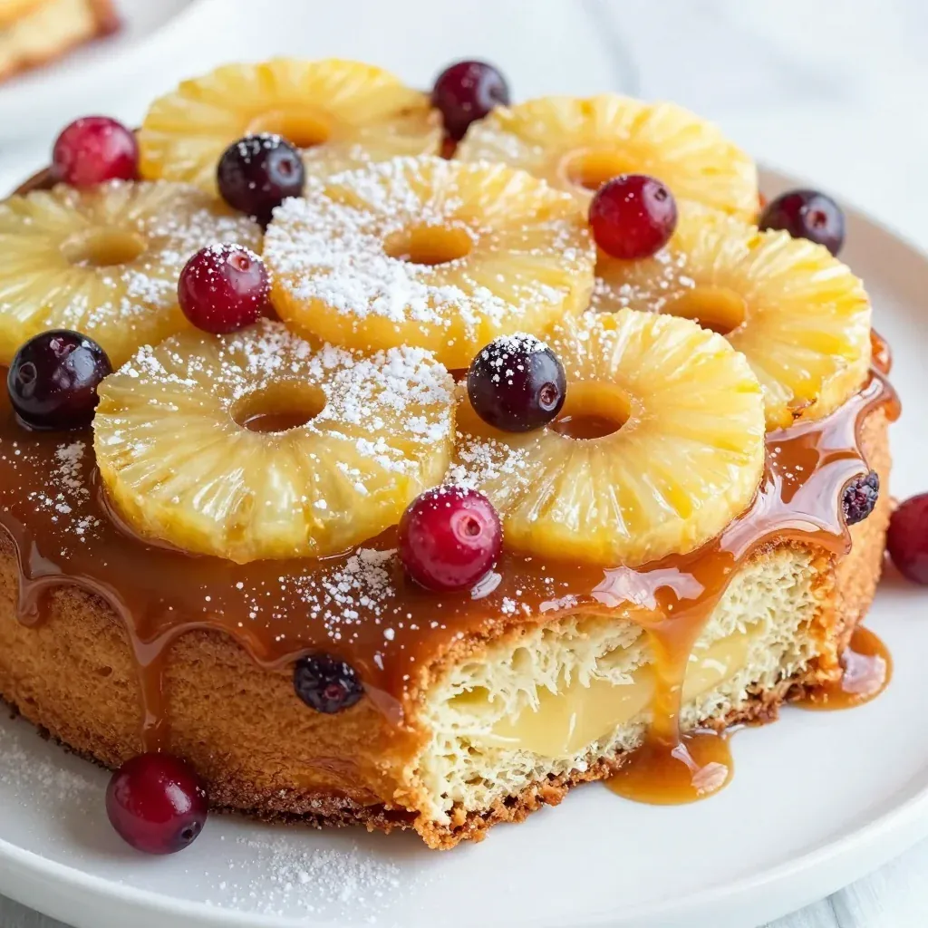 pineapple cranberry upsidedown cake for festive celebrations