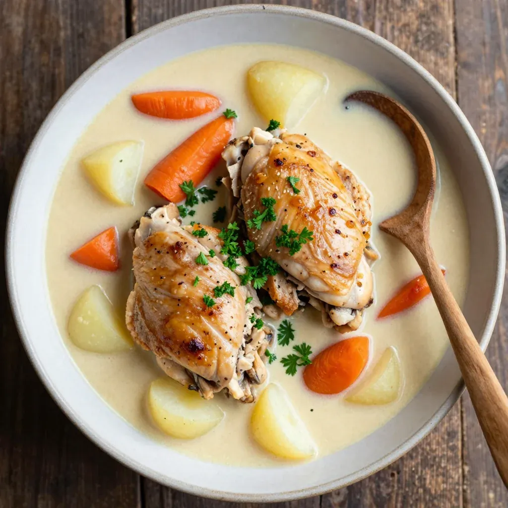creamy slow cooker chicken and turnip stew for cozy family meals