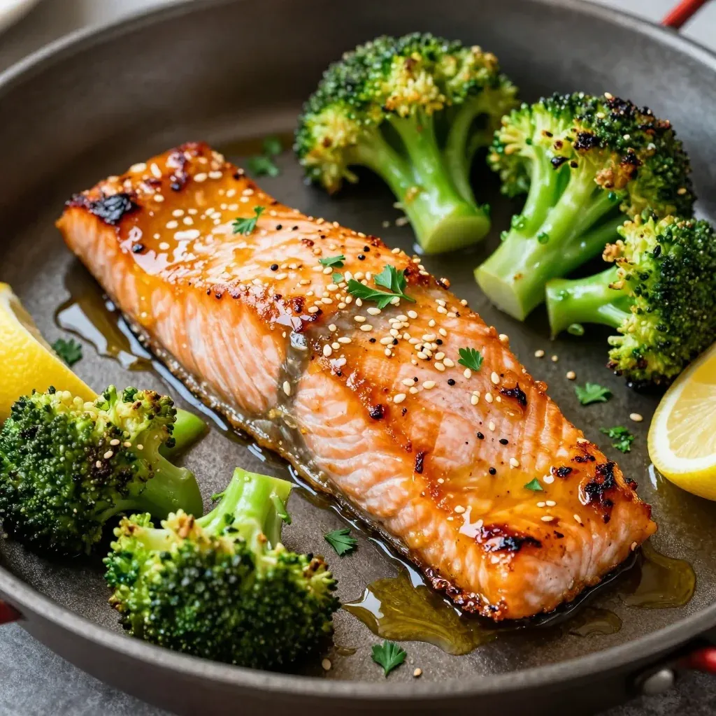 Easy Sheet Pan Honey Garlic Salmon and Broccoli