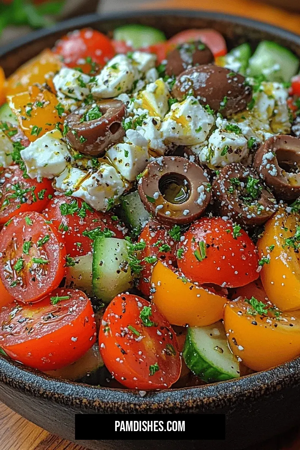 Mediterranean Delight: Greek Salad with Feta Dressing