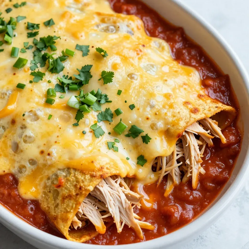 Easy Cheesy Enchilada Casserole With Chicken