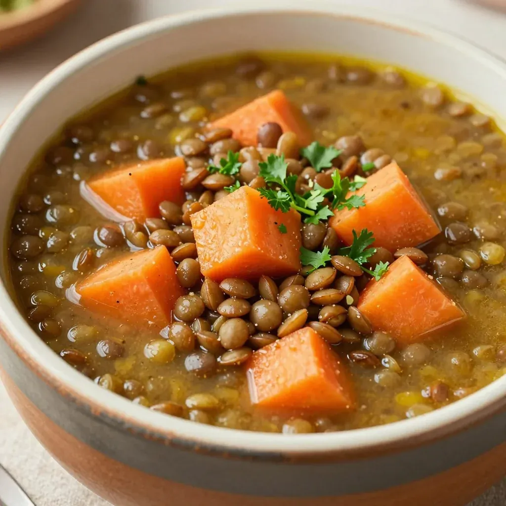 healthy meal prep onepot lentil and root vegetable soup