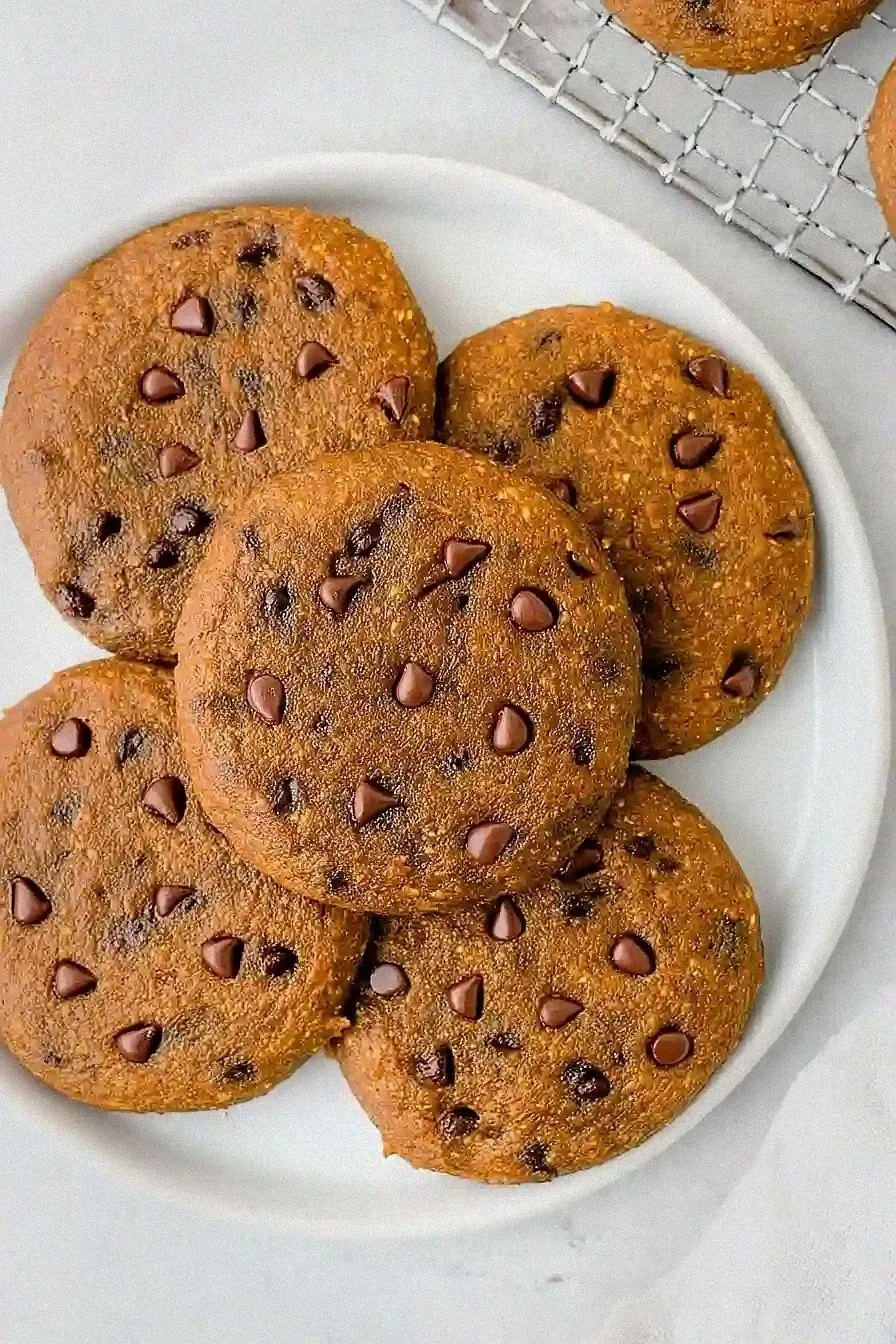 Sweet Pumpkin Oat Flour Chocolate Chip Cookies