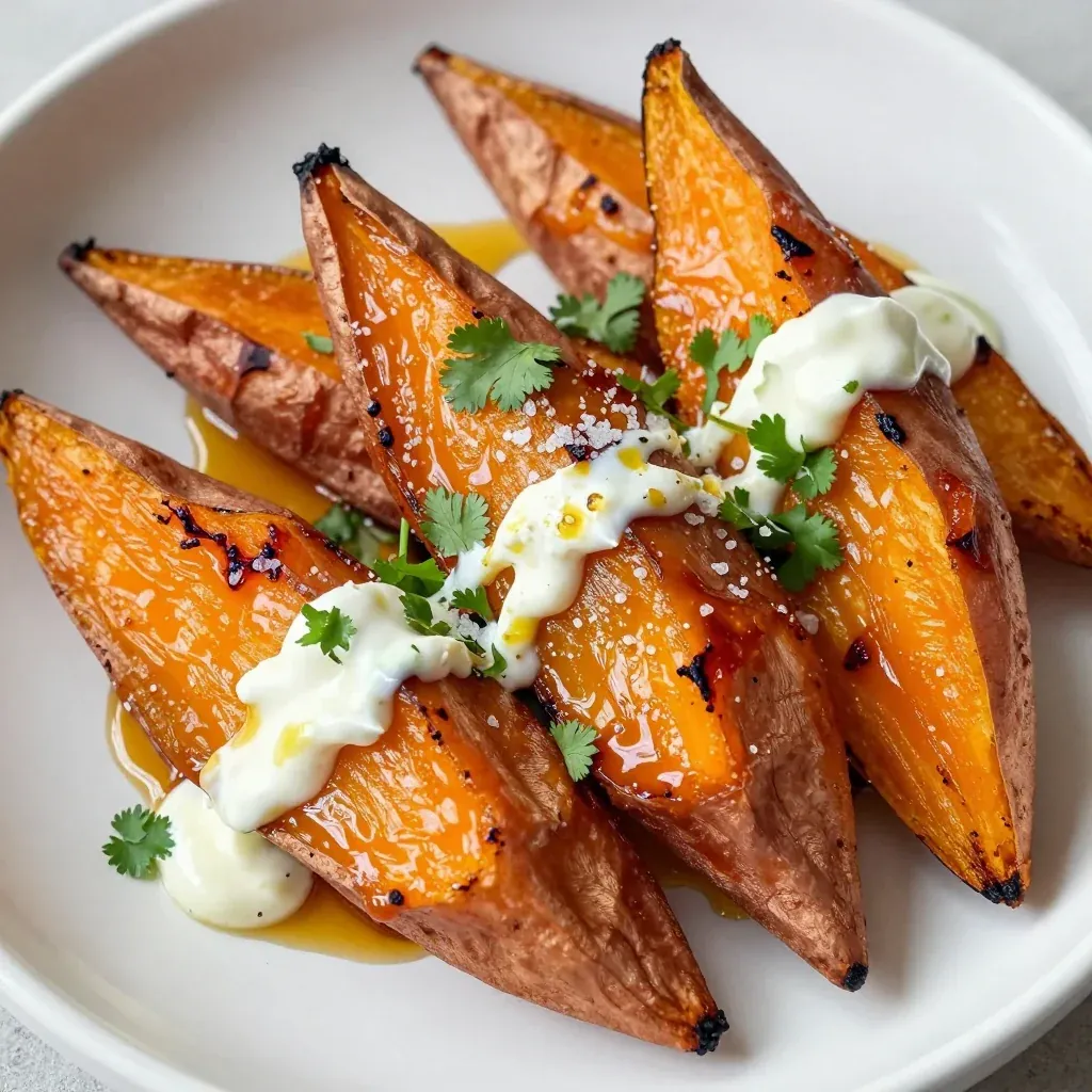 Crispy Smashed Sweet Potatoes with Honey and Chili