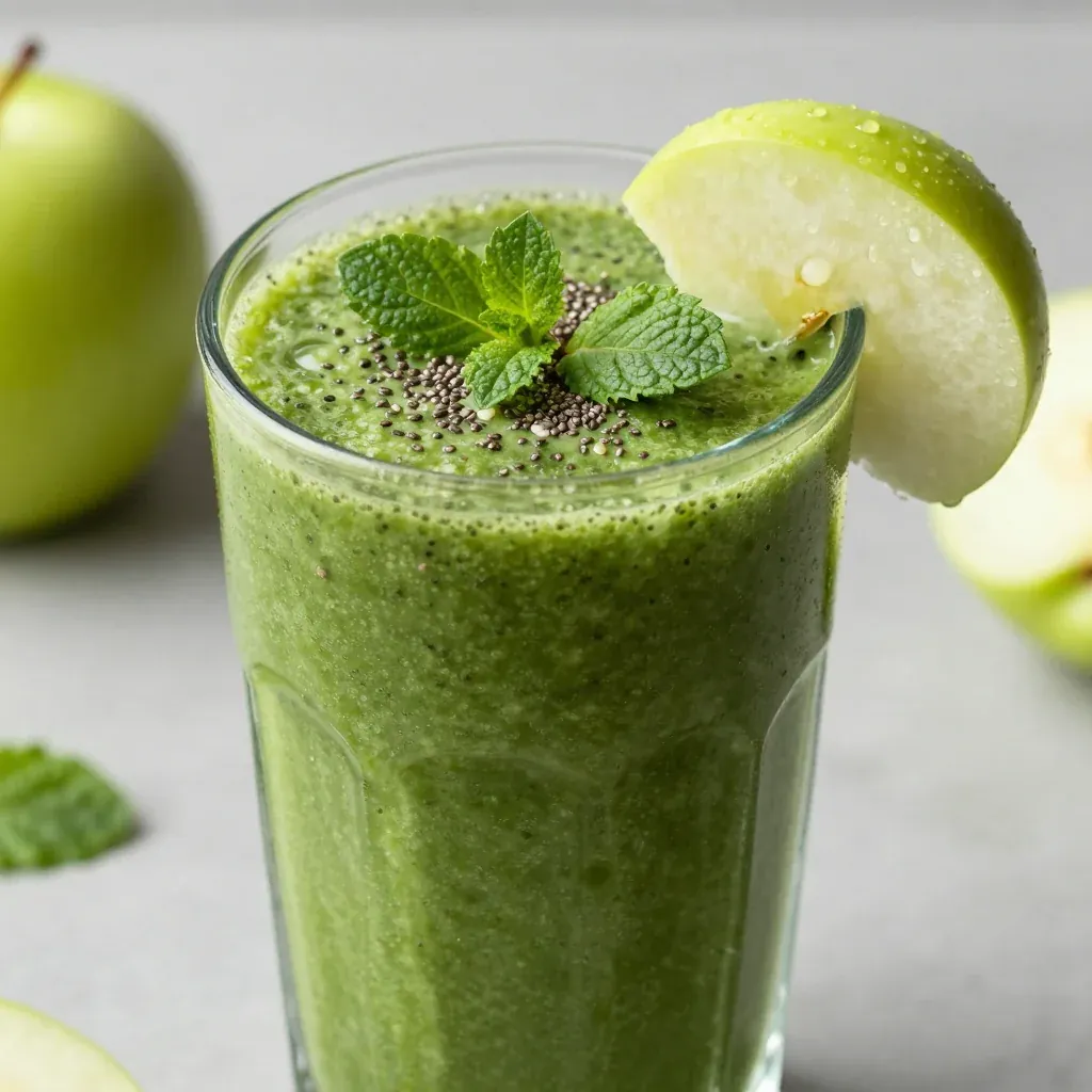 Green Detox Smoothie with Apple for Sweet Cravings