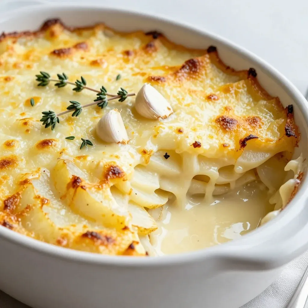 creamy parsnip and potato gratin with garlic for cozy family dinners