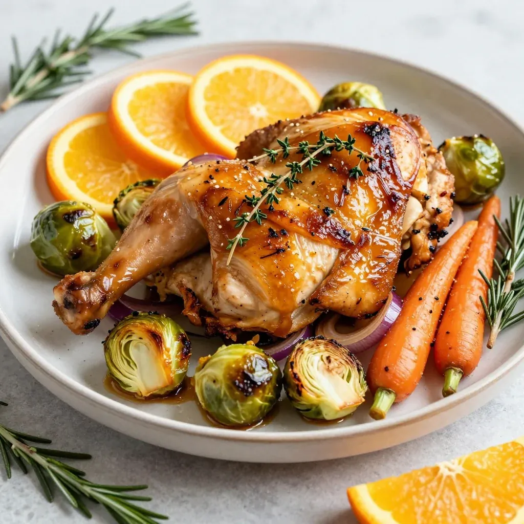 meal prep friendly citrus chicken with roasted winter vegetables