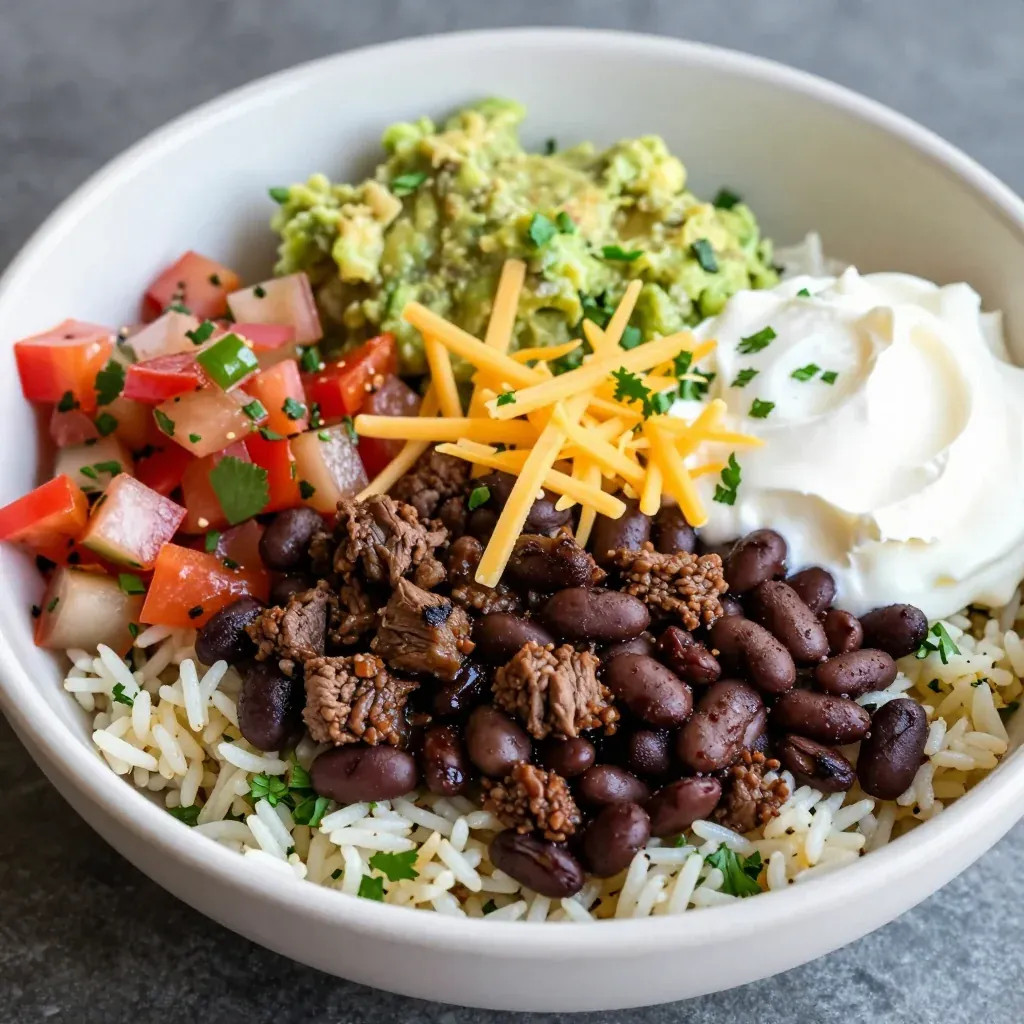 Easy Beef and Bean Burrito Bowl for Pantry Dinner