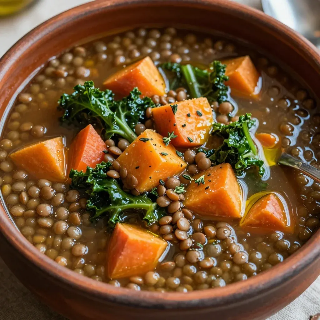 hearty lentil and winter vegetable soup for healthy comfort food