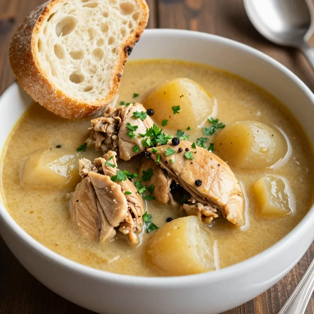 creamy slow cooker chicken and turnip stew for cozy family meals
