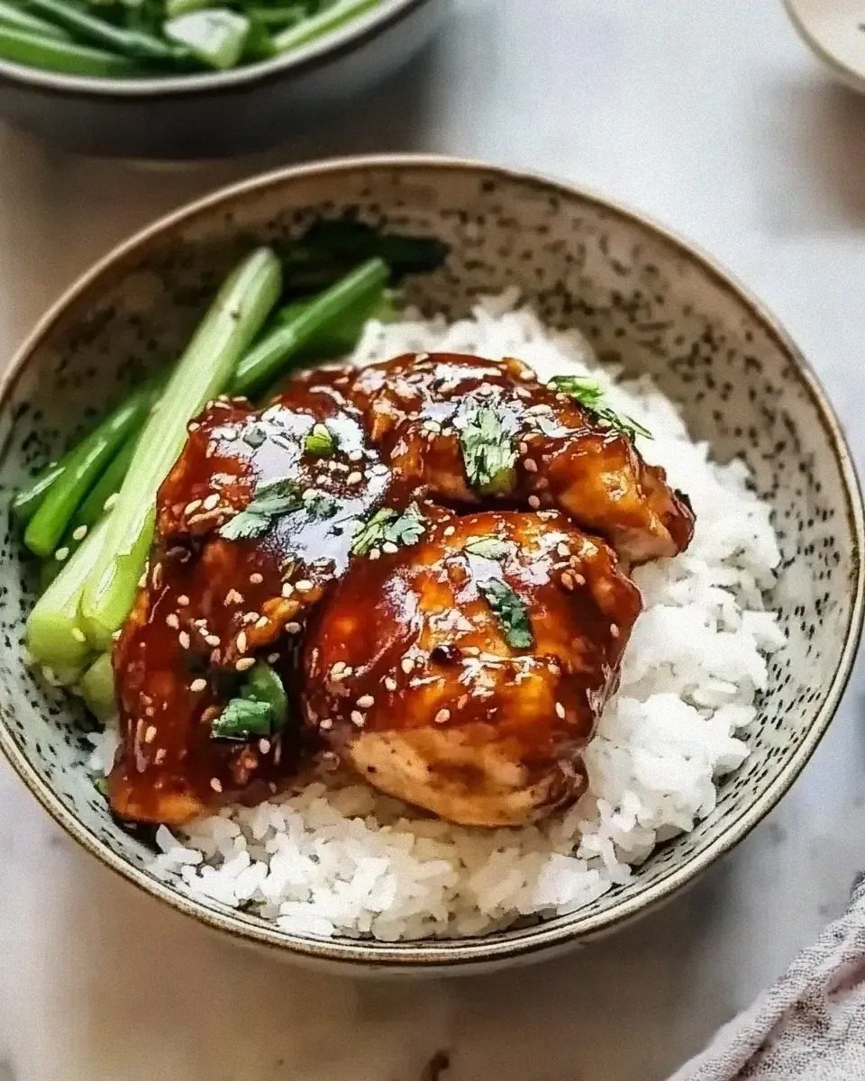 Caramelized Soy Chicken in Garlic Ginger Broth with Rice is pure comfort!