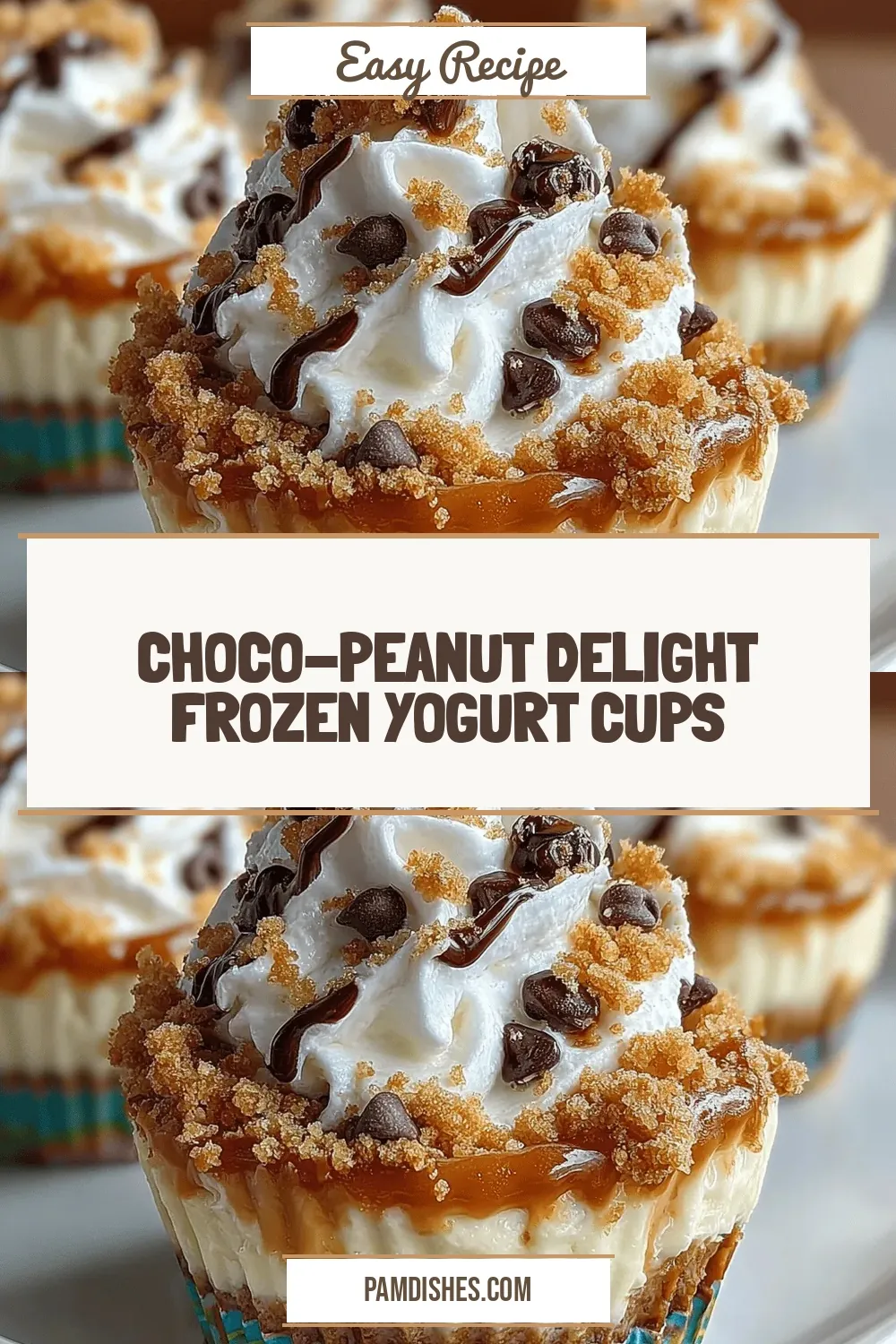 Choco-Peanut Delight Frozen Yogurt Cups