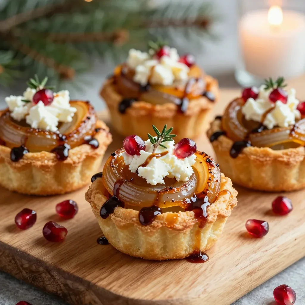 caramelized onion and goat cheese tartlets for holiday gatherings