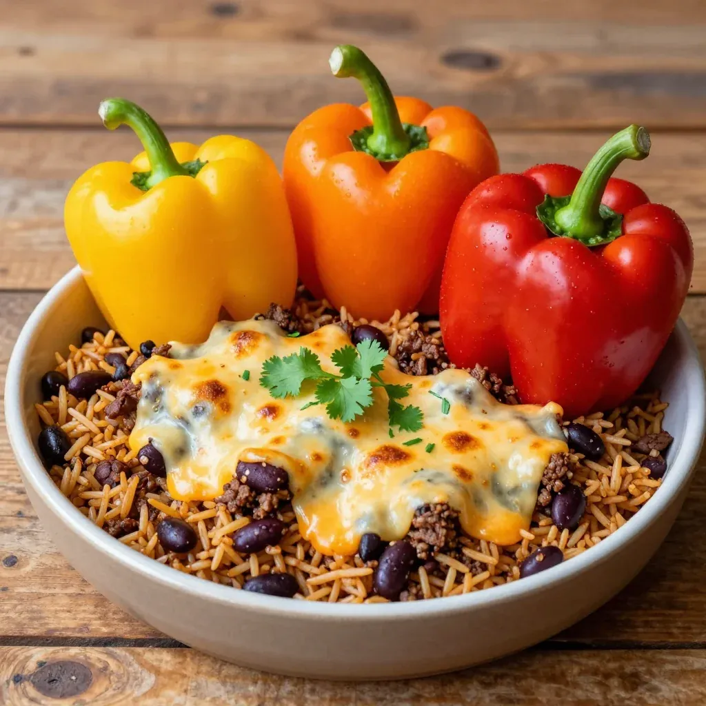 NFL Playoff Stuffed Bell Peppers with Rice
