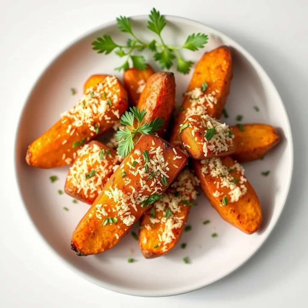 Crispy Parmesan Roasted Sweet Potatoes Recipe
