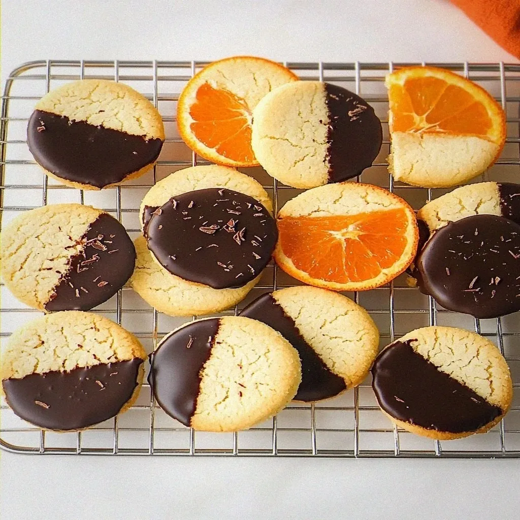Irresistible Chocolate Dipped Orange Shortbread Cookies