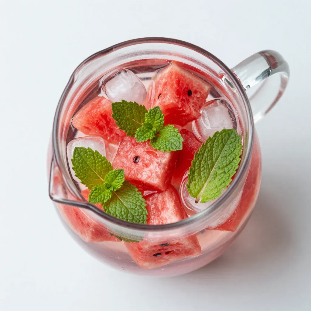 New Year Reset Watermelon and Mint Water for Hydration