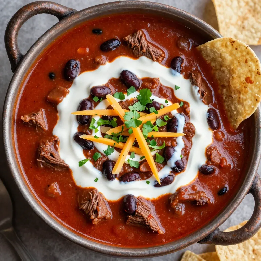 Slow Cooker Beef and Black Bean Chili for Game Day
