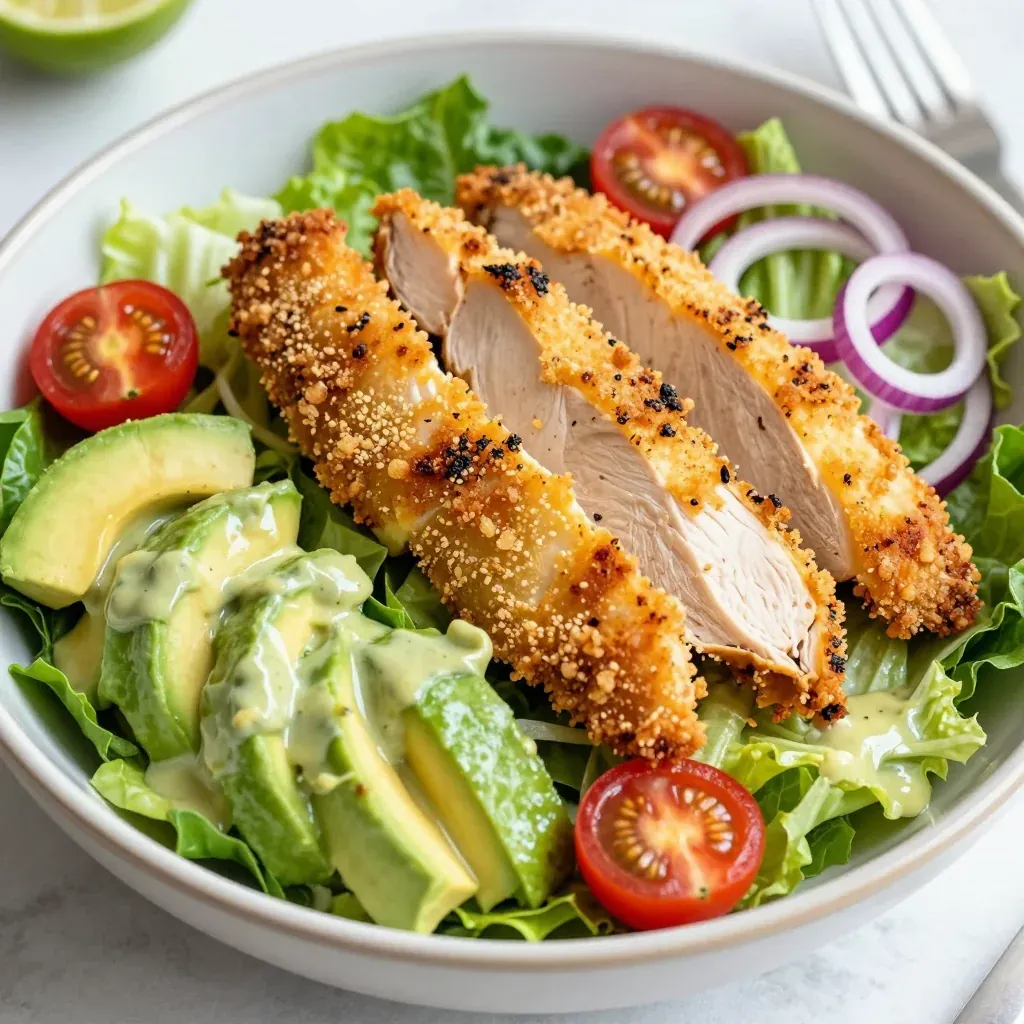 Crispy Keto Chicken and Avocado Salad for a Fresh and Crunchy Meal