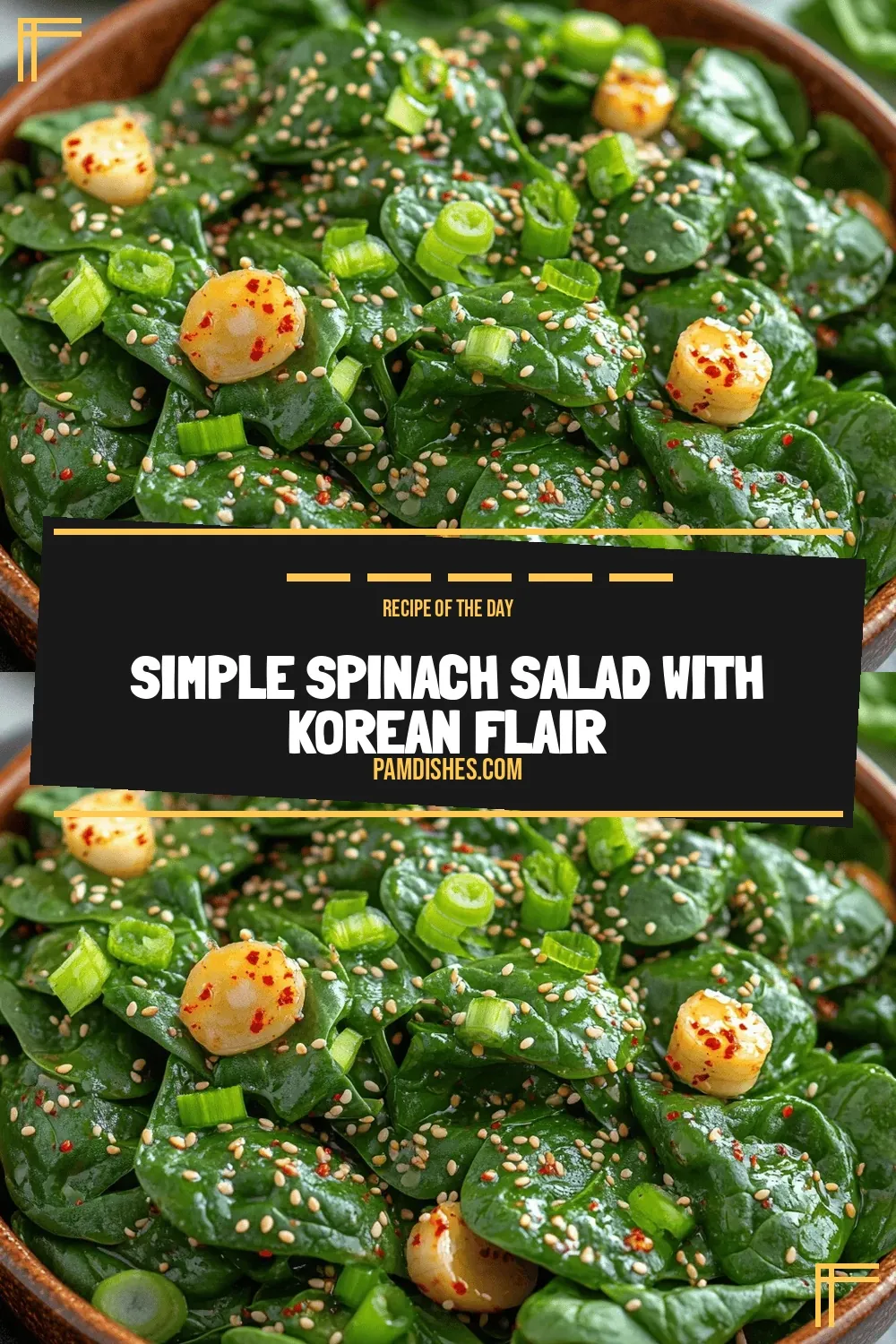 Simple Spinach Salad with Korean Flair