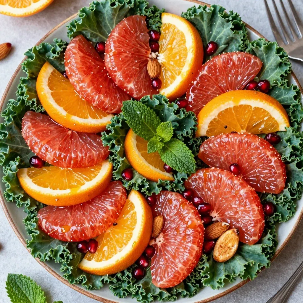 zesty citrus and kale salad with grapefruit for light new year family meals