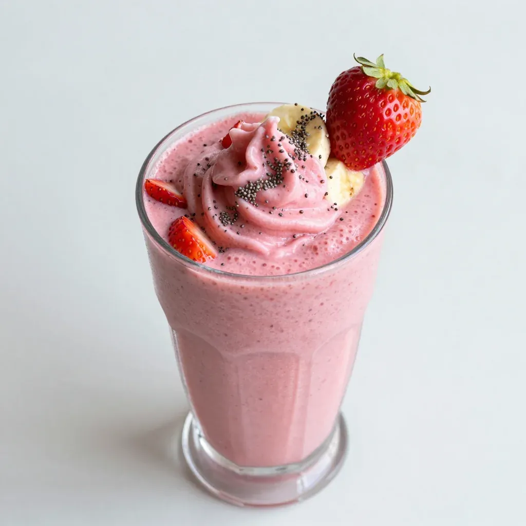 Healthy Make Ahead Strawberry Banana Smoothie for Breakfast