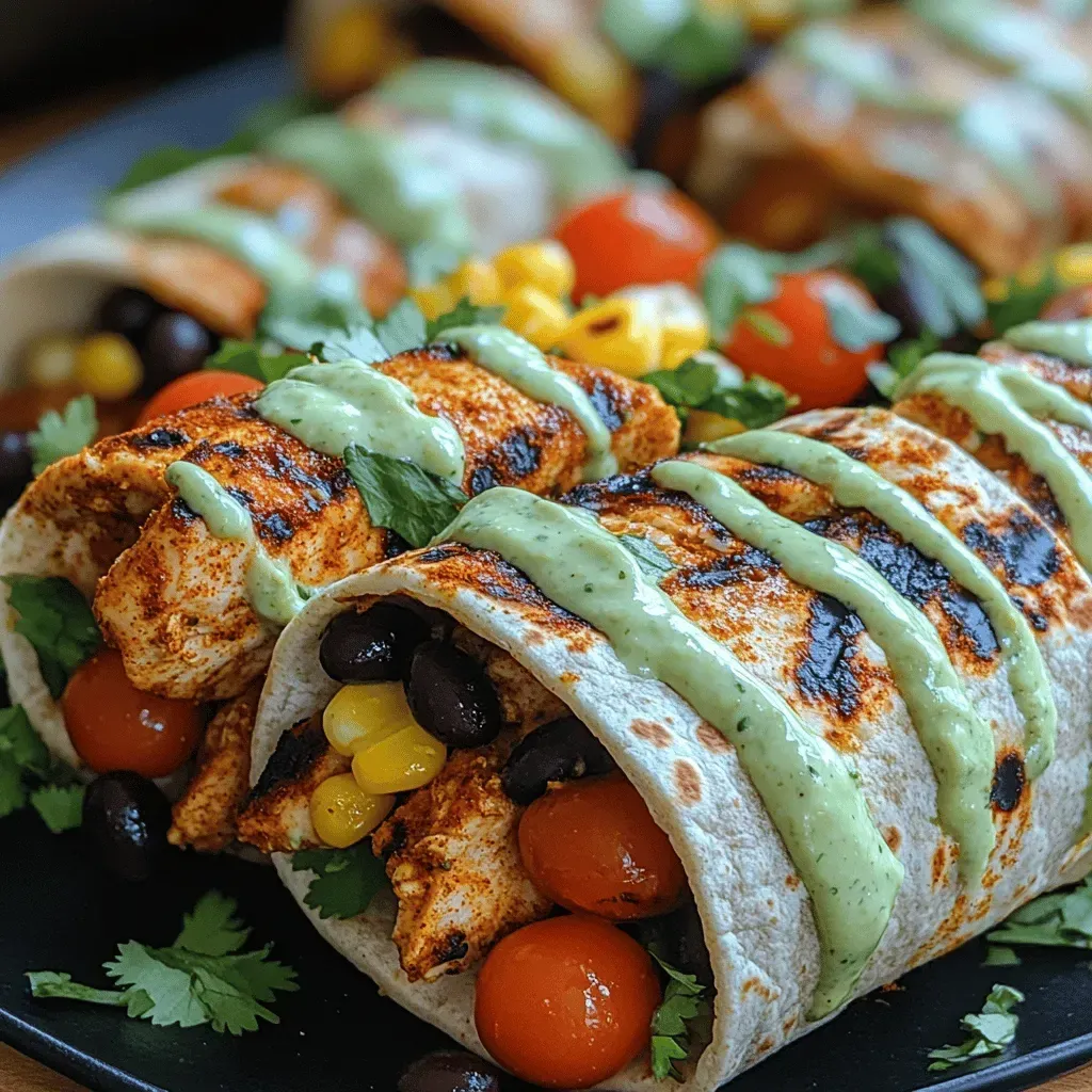 Southwest Chicken Wraps with Avocado Ranch