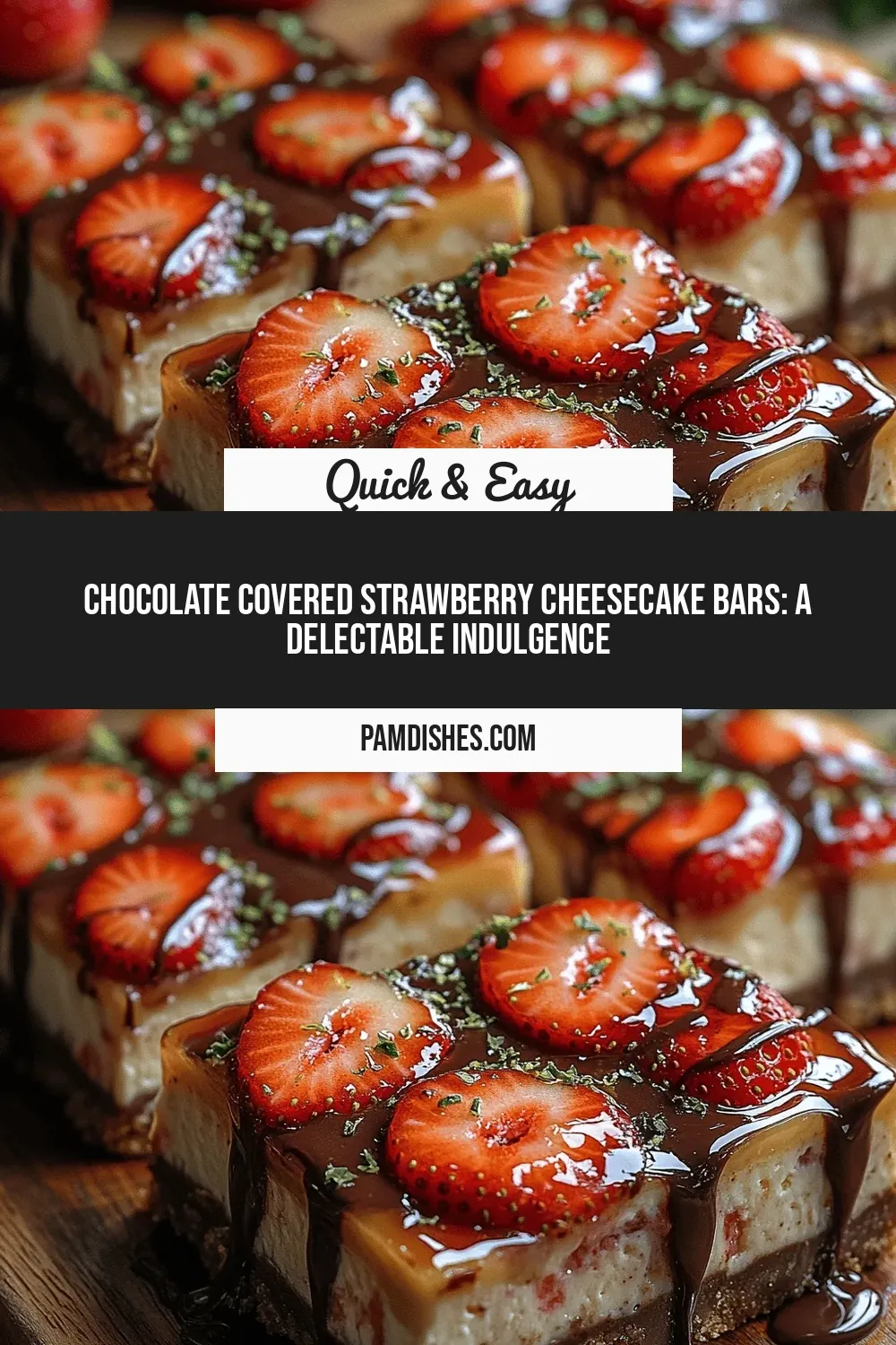 Chocolate Covered Strawberry Cheesecake Bars: A Delectable Indulgence