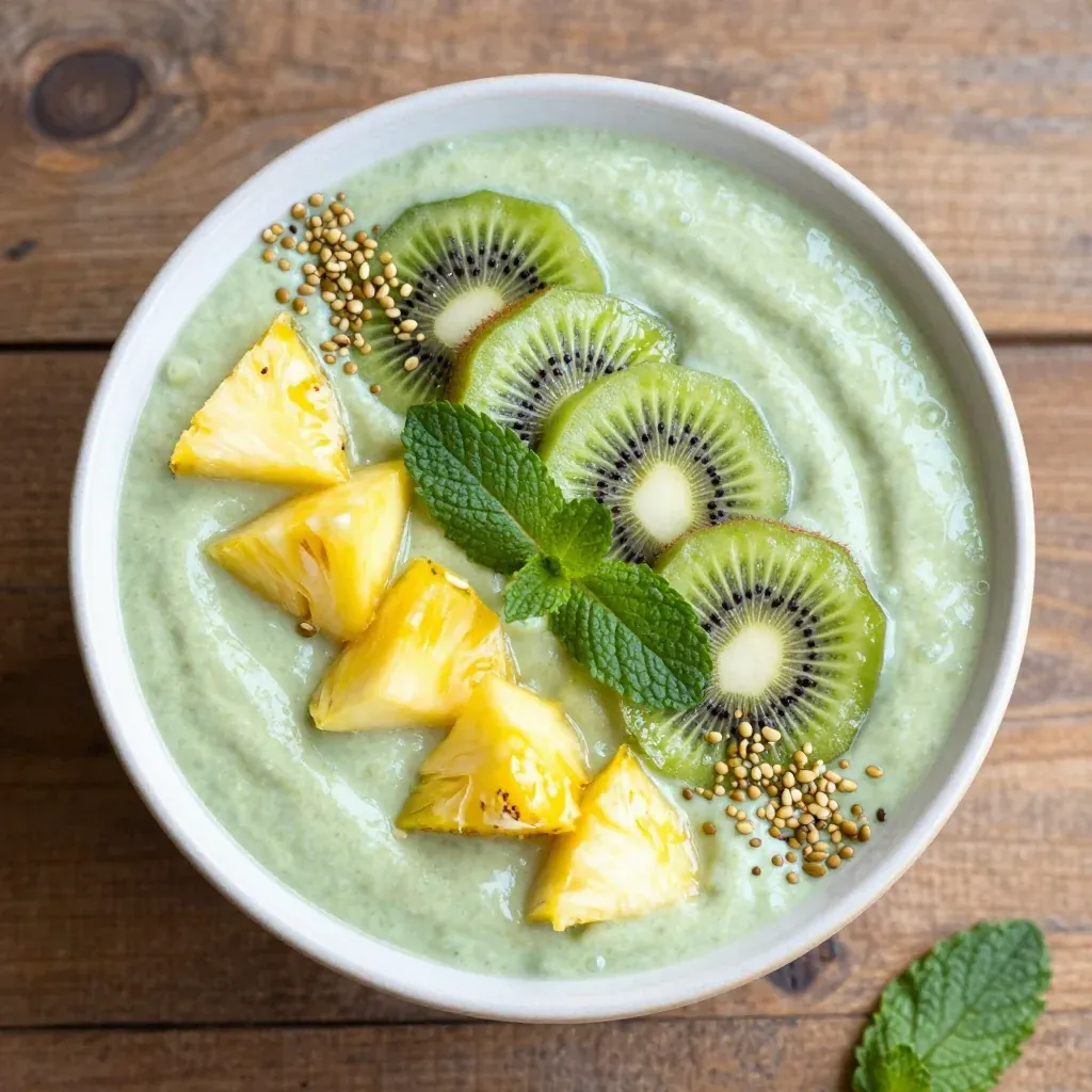 Clean Eating Pineapple Mint Detox Smoothie Bowl