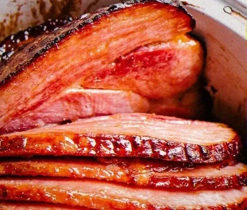 Slow Cooker Honey Mustard Glazed Ham