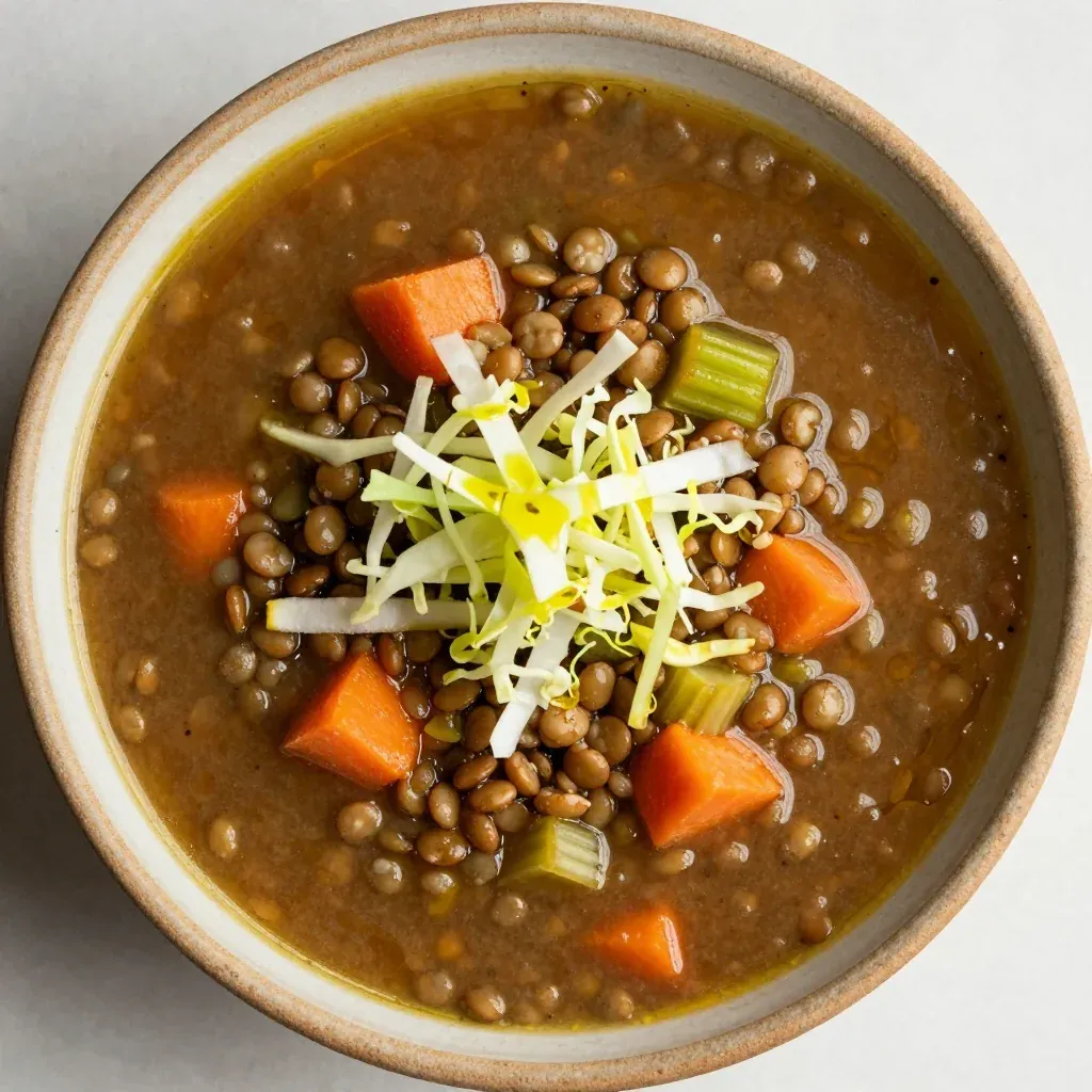 slow cooker vegetable and lentil soup with fresh cabbage for healthy meals
