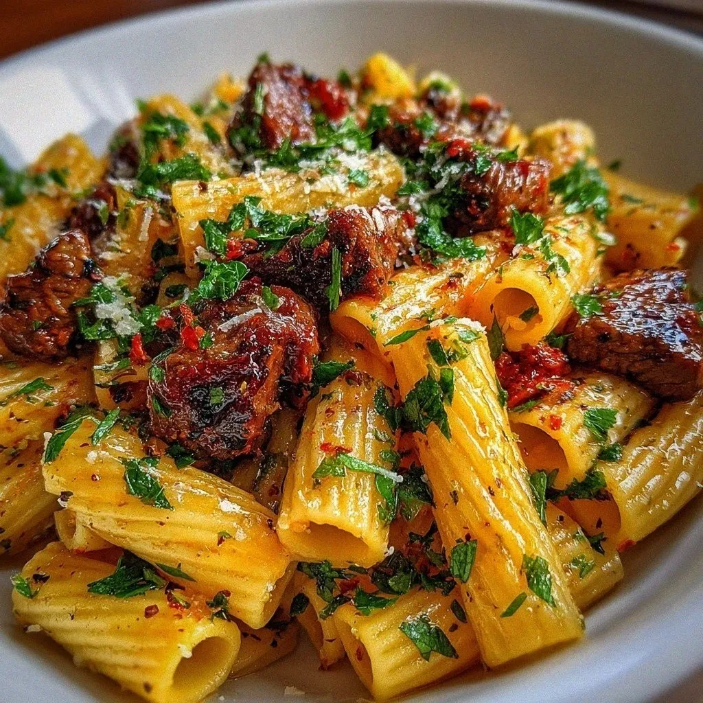 Cajun Garlic Butter Linguine with Beef Strips
