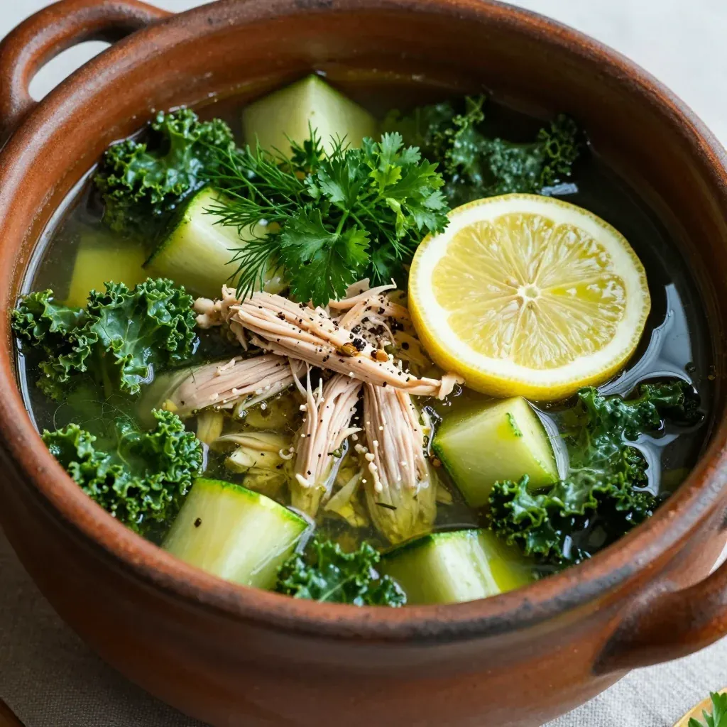 New Year's Day Slow Cooker Detox Green Broth with Herbs