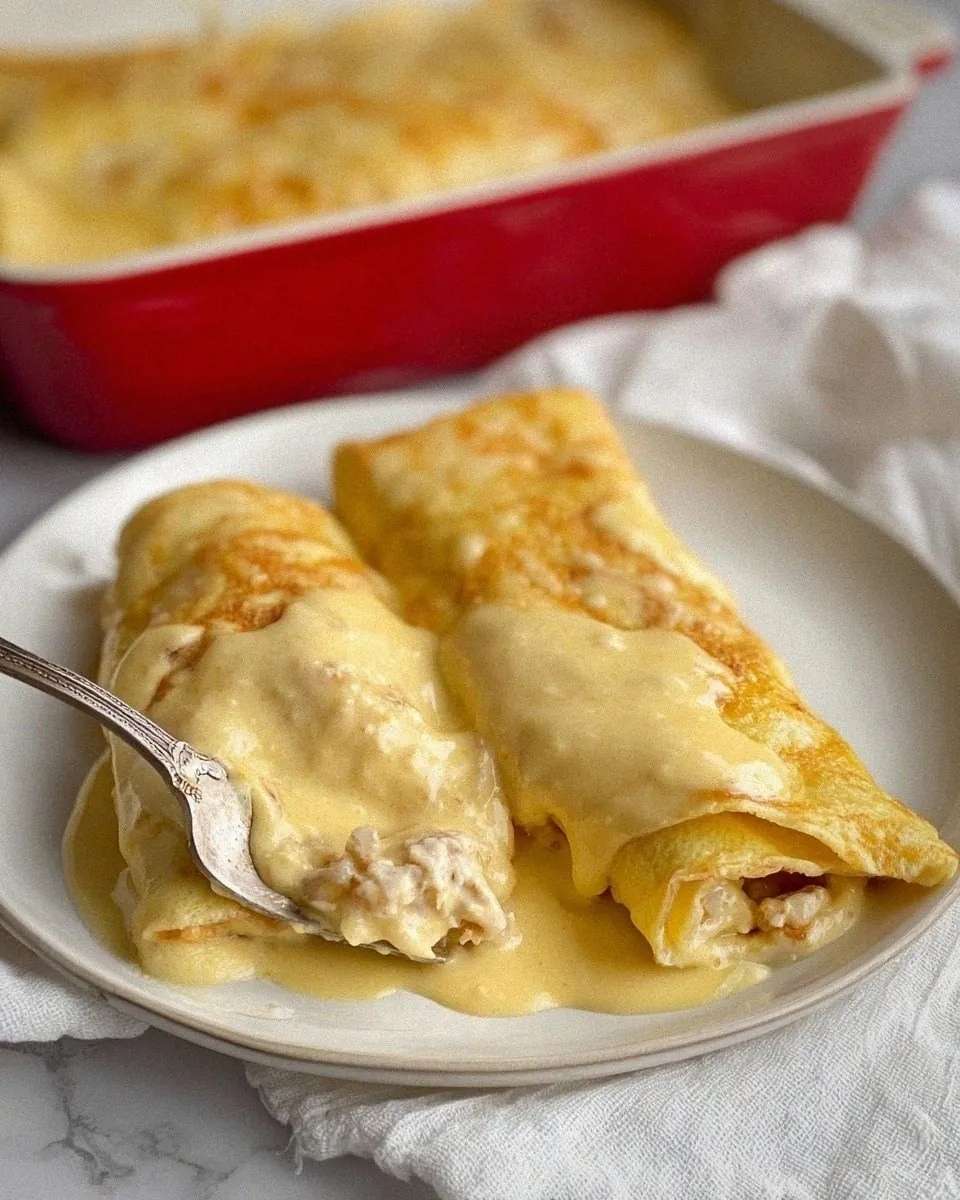 Easy Creamy White Chicken Enchiladas Recipe
