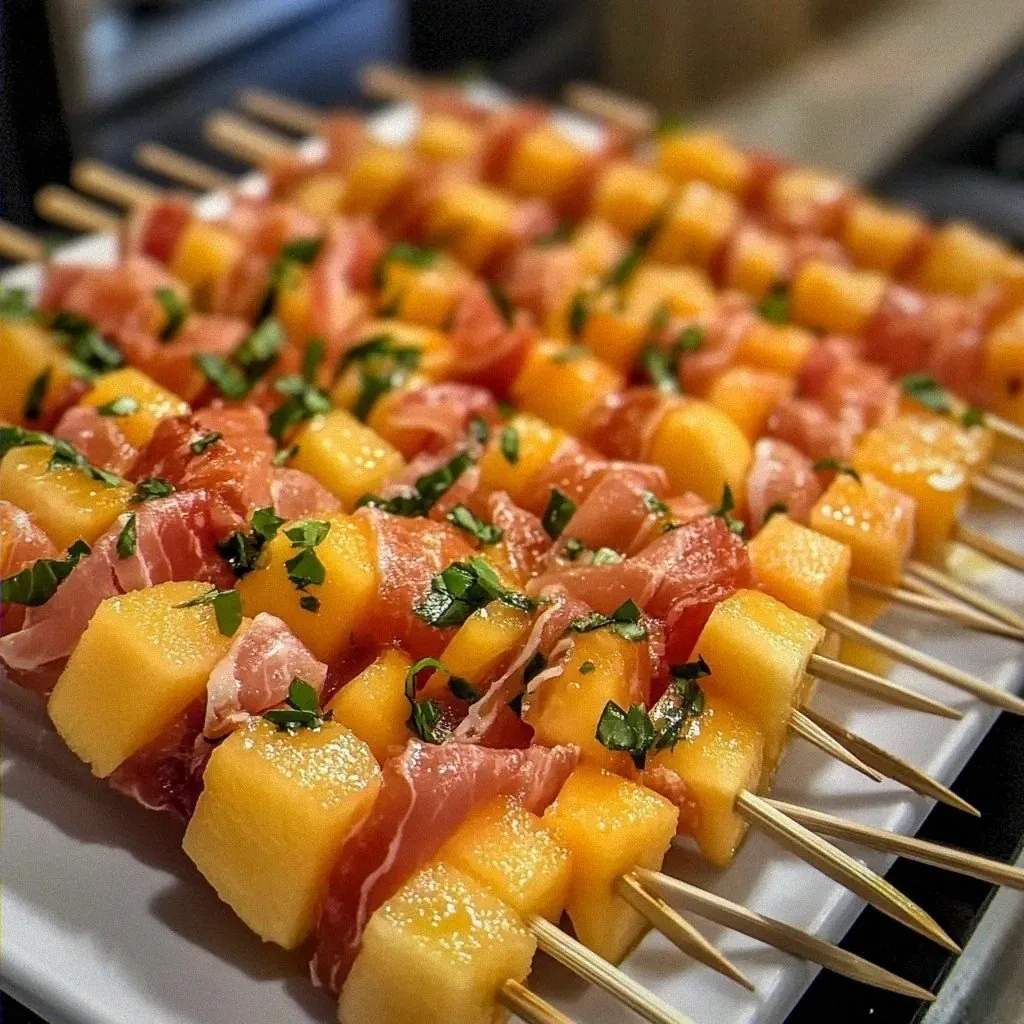 Cantaloupe and Prosciutto Skewers: Delight in Sweetness!