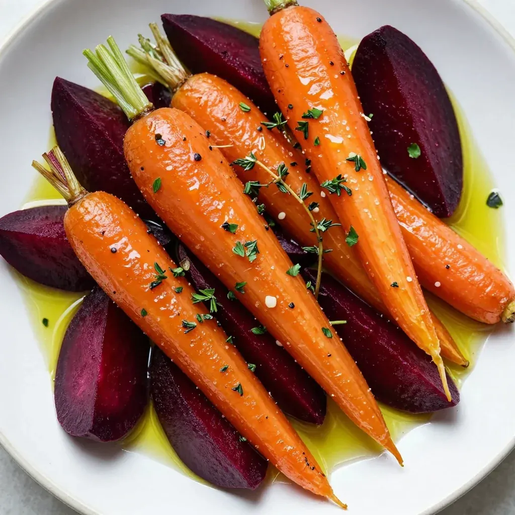 delicious lemon garlic roasted beets and carrots for clean eating dinners