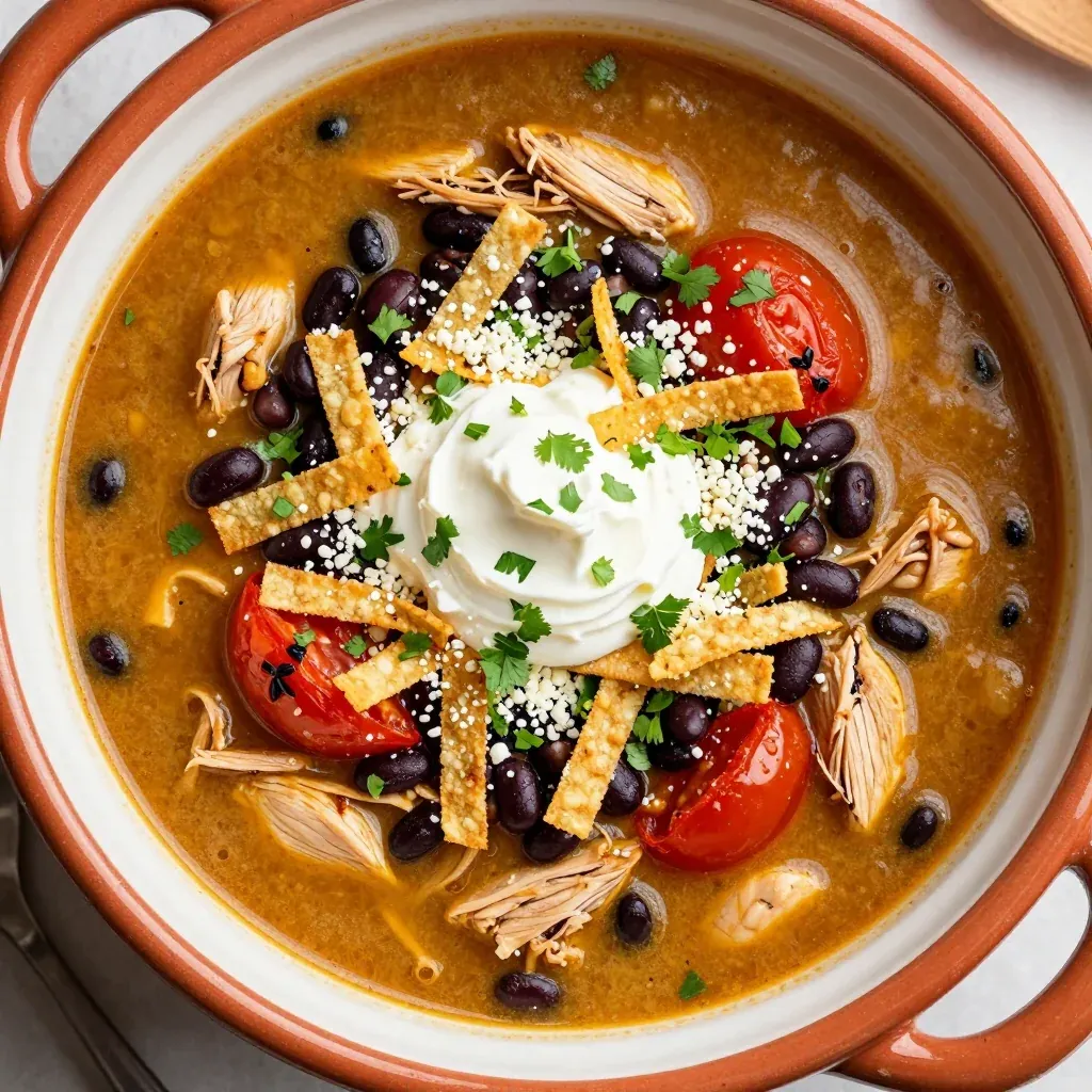 Winter Warmth Chicken Tortilla Soup in Crockpot
