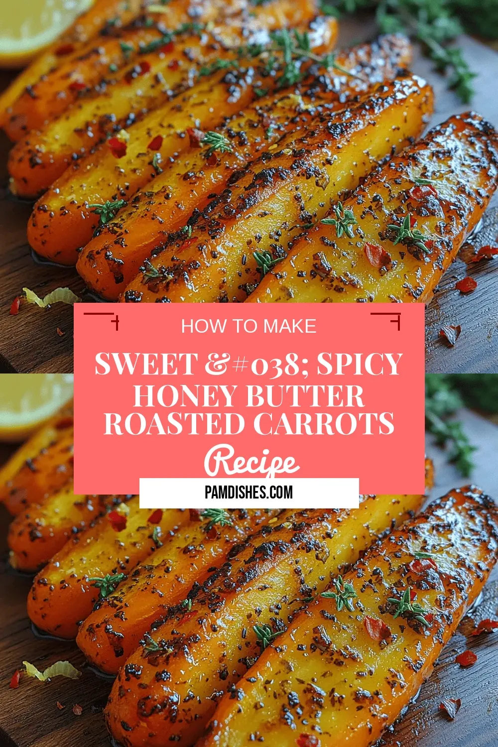 Sweet & Spicy Honey Butter Roasted Carrots