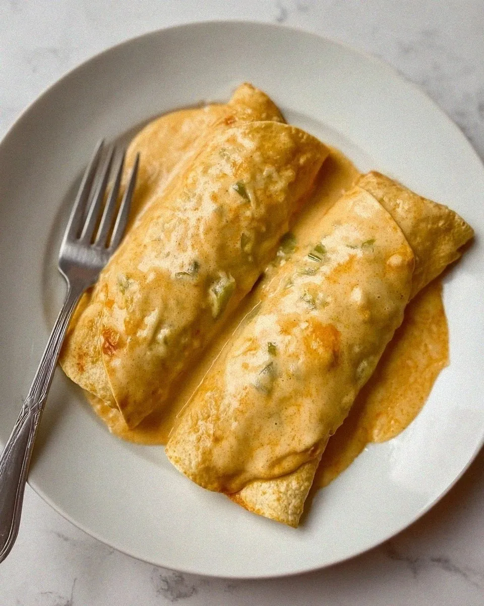 Easy Creamy White Chicken Enchiladas Recipe