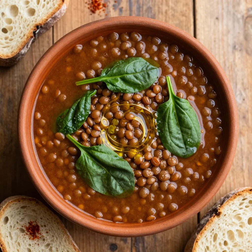 onepot lentil and spinach soup for healthy winter meal prep